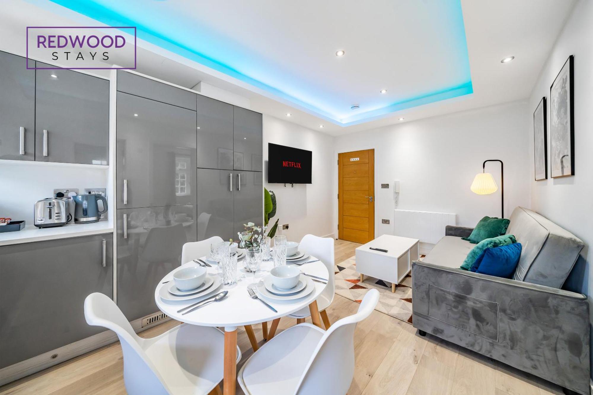 Brand New, 1 Bed 1 Bath, Modern Town Center Apartment, Netflix By Redwood Stays 奥尔德肖特 外观 照片